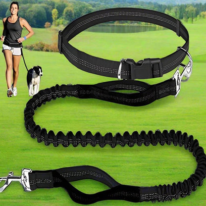 laisse pour chien - HandFreeDogLeash™ - Noir