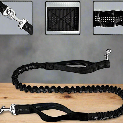 laisse pour chien - HandFreeDogLeash™ - Noir